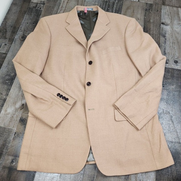 Mens Oscar De La Renta size 44L Wool 3 Button Blazer - Picture 1 of 8